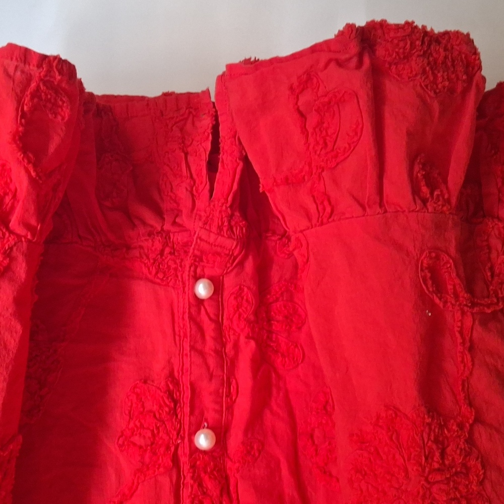 Entro Sleeveless Dress Cotton Sz S Floral Embroidered Ruffle embroidered cotton - Picture 10 of 10
